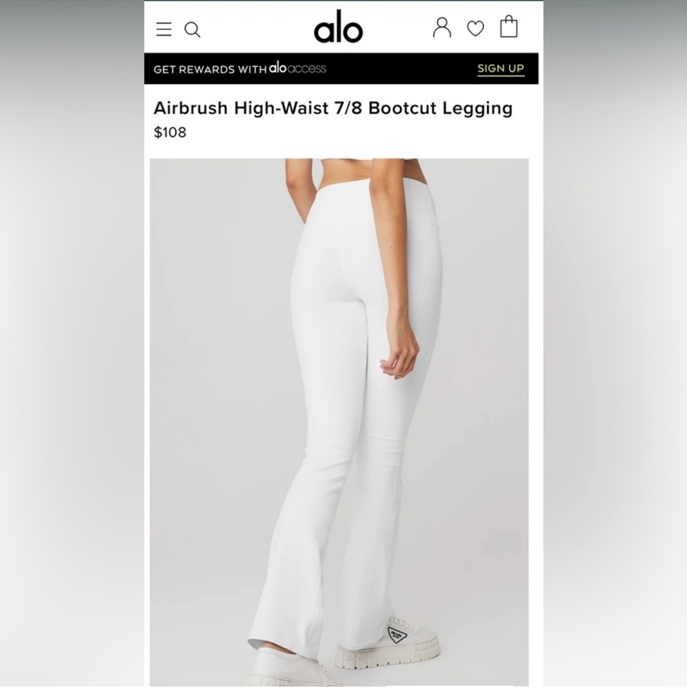 Alo White Bootcut Leggings